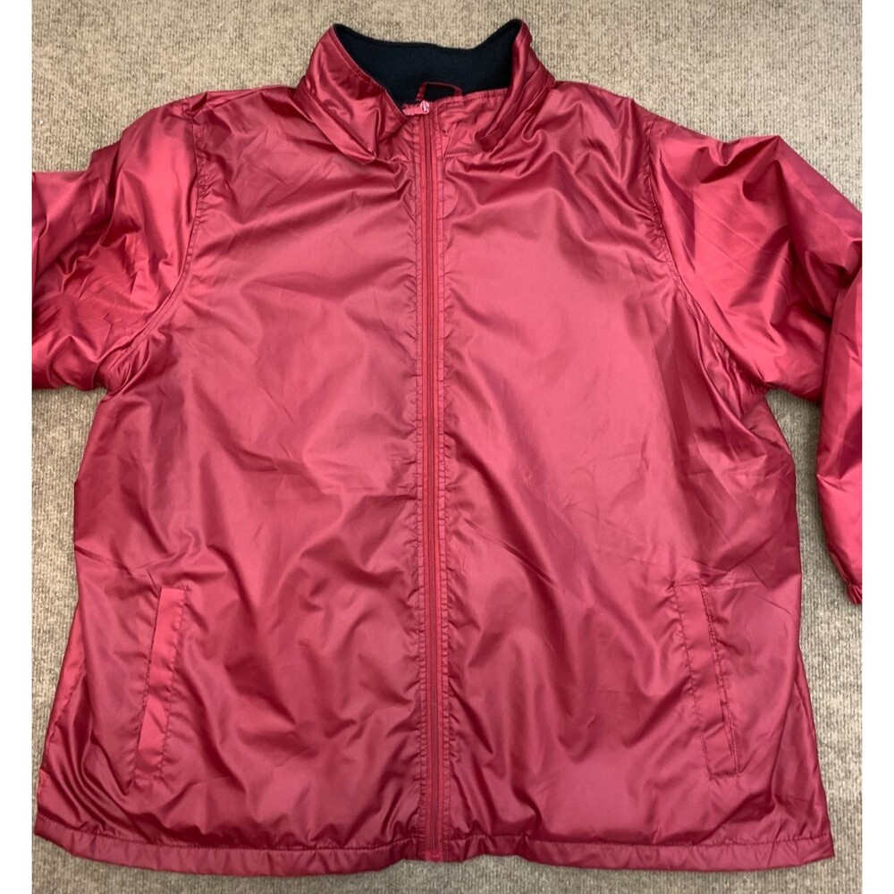Totes Jacket Mens 3XL Hooded Fleece Lined Nylon Rain Windbreaker Coat Zip-Up